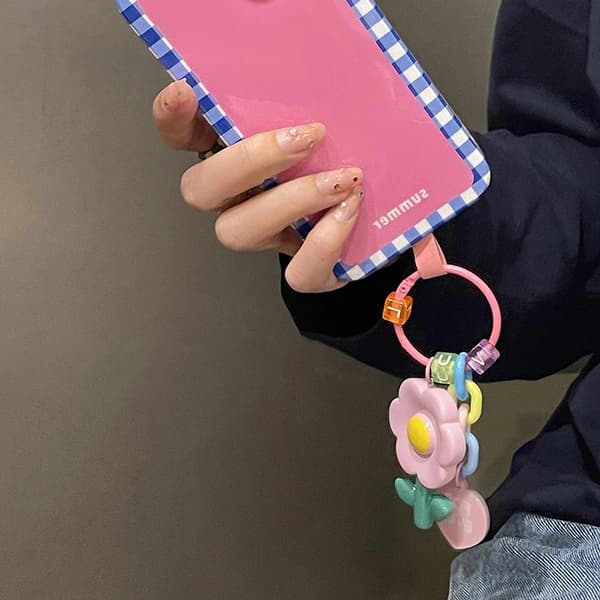 3 stk. Nye søde 3D blomsterophæng til telefonkæde til iphone  kvinder pige