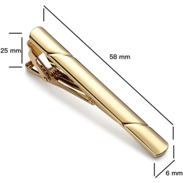 Slips för slips för män, svart guld blå grå silver slipsklämma set