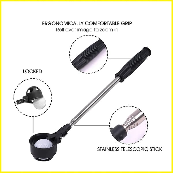 PGolf Ball Retriever Teleskopisk, rustfritt teleskopisk uttrekkbart G