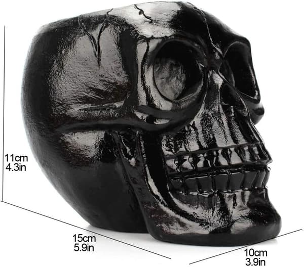 Sort kraniepenne- og blyantholder, skeletnøgleholder, makeupbørste