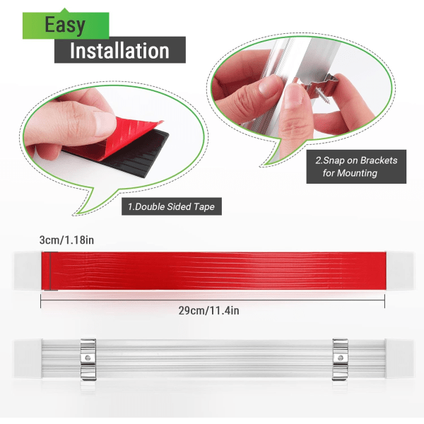 2 stk 12V LED innvendig lyslist billys 108LED med på/av-bryter