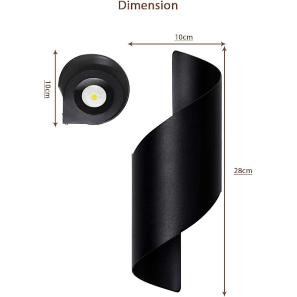 10W LED-ulkoseinävalaisin, vedenpitävä IP66, ulkoseinävalaisin, alumiini