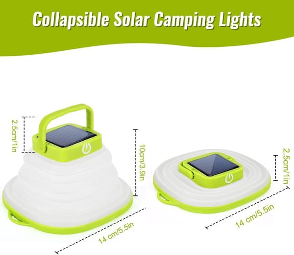 Camping Lys Lanterne, Solcelledrevet LED Lampe Foldbar LED Lanterne