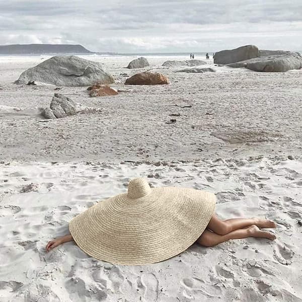 Strand sol, Dam solhatt bred slapp brätte UV-skydd, flopp