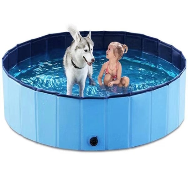 Hundepool Kæledyrspool Gave Lim PVC+MDF Sammenklappelig Bad 80*30cm
