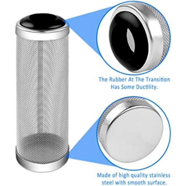 16mm mesh 2 stk rustfritt stål filterdeksel, rekesikker trafikk