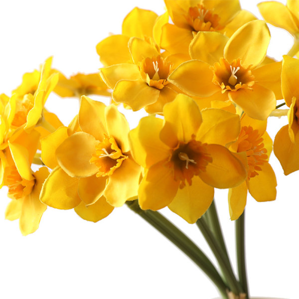 3 st konstgjorda påskliljor, siden falska narcissus blomma bukett