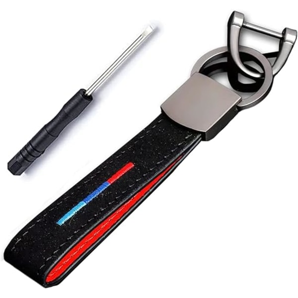 Peugeot nyckelring, läder bilnyckelring, personlig tricolor Emb