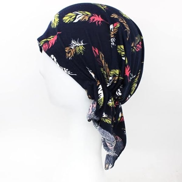 Hattbandana för kvinnor, mjukt blommönster, bomull, håravfallshatt