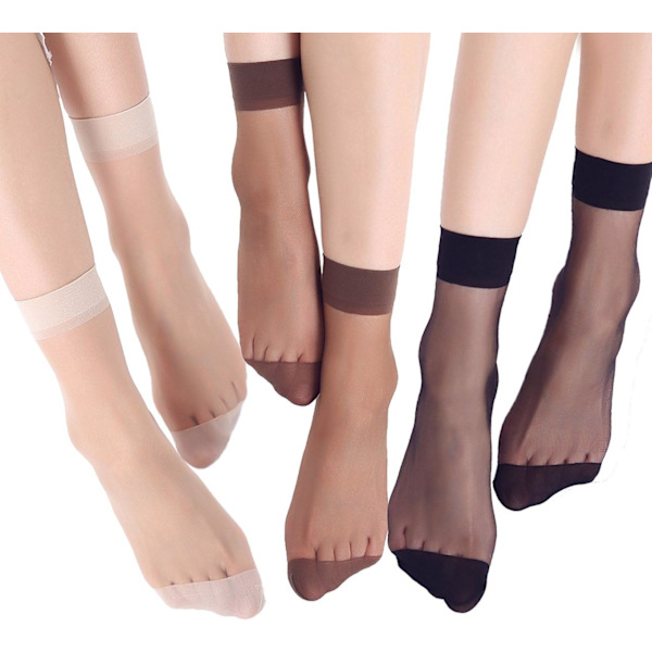 10 par nylon ankelstrømper til kvinder (grå)