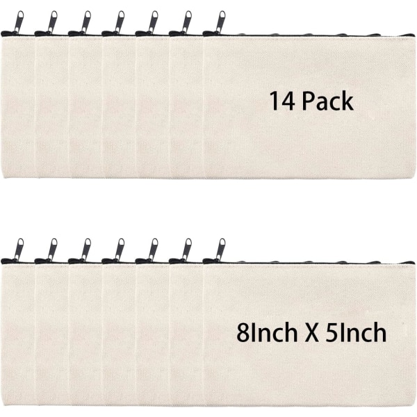 14 stk. 8,2 x 5 tommer tomme håndværk DIY lærred pen blyant etui- Cot