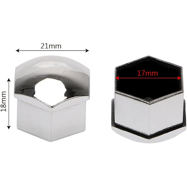 Hjulmutterkåpa 17mm Bultmutterkåpa 20 Mutterkåpa Hjulbultmutter C