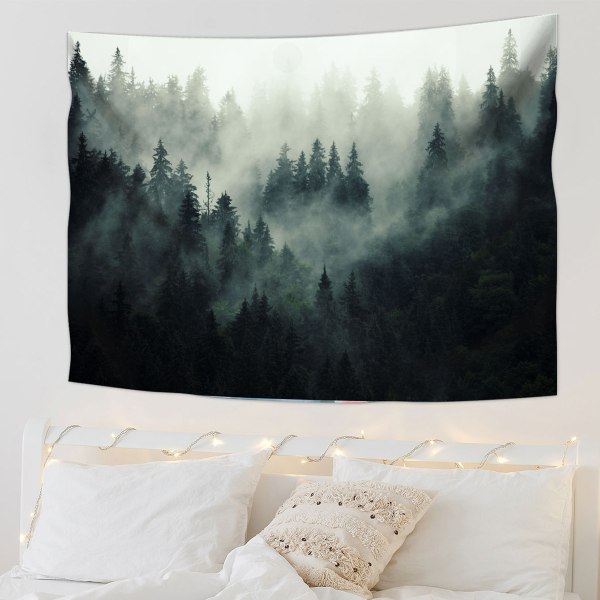 Non-Woven Wallpaper Mural Forest Fog Modern Fleece Living Room Be