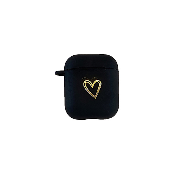 Kompatibel med AirPods-fodral Mjuk TPU med guldhjärtmönster