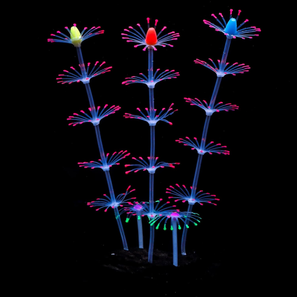 Strip Coral Plant Ornament Glødende Effekt Kunstig Silikon Des
