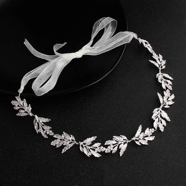 Brudkrona Bröllopshår Strass Legering Blad Hår Accessori