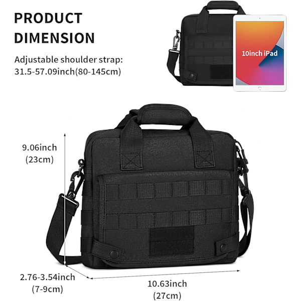 Taktisk axelväska Militär Laptop Handväska Multifunktionell Mes