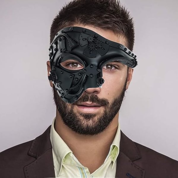 Metal Venetian Steampunk Cyborg Mask, Masquerade Mask for Hallowe
