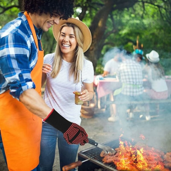1 Pari BBQ-käsineitä, Lämmönkestävät Uuninhanskat Jopa 800°C, Lämmönkestävät