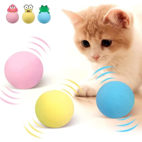 Kattemynteballer for katter, 3 stk interaktive katteleker med Smart Trigg