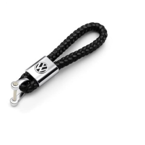 VW Braided leather key ring Black one size