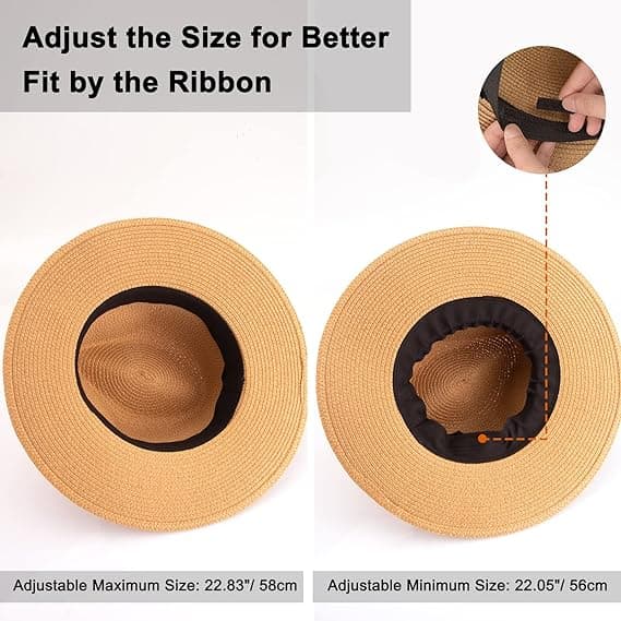 Dame Menn Halm Panama Solhatt Lett Pustende Panama Hat