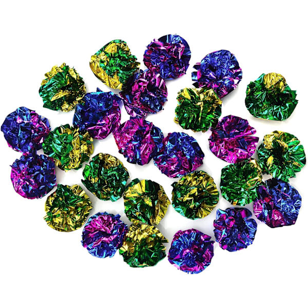 24 stk. 4 cm kattelegetøj Mylar bolde skinnende knitrende knitrende bolde killing