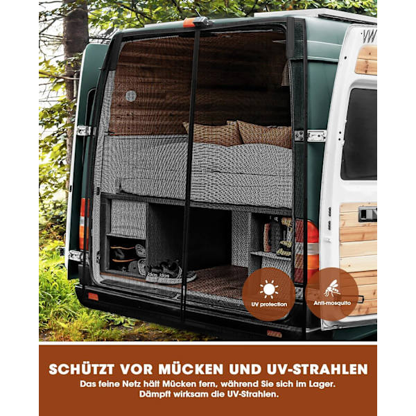 150 x 180 cm Magnetisk Bilbagagerums Myggenet til SUV Camping - Fo