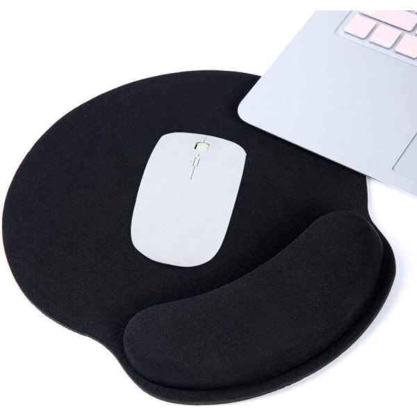 Ergonomiskt gelmusstöd för handledsstöd, musmatta för handledsstöd, anti-tendinitproblem för datorer och bärbara datorer, svart