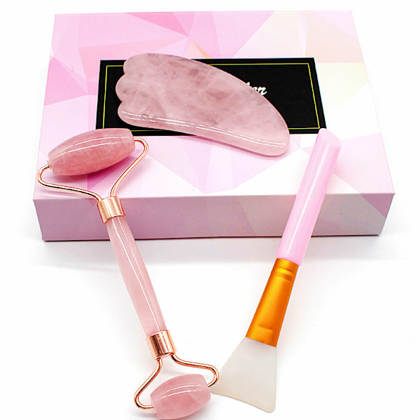 Jade Roller & Gua Sha -naamioharjasarja, 3 kpl, kasvorulla, rulla iho