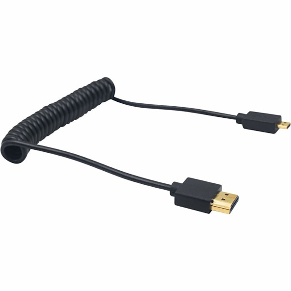 Micro HDMI till HDMI-kabel, spiralformad HDMI till Micro HDMI-kabel, Ultra
