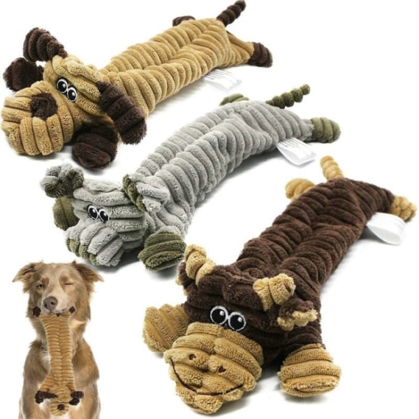 3 st oförstörbara hundleksaker, mjuka och tåliga