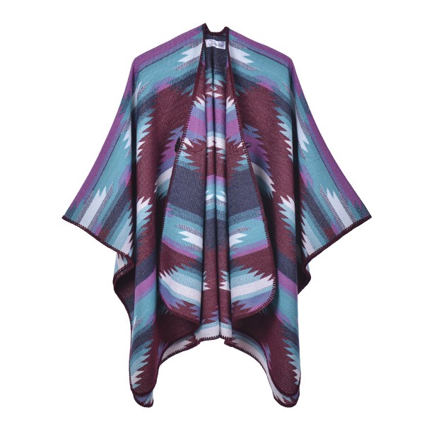 violet Damesjal Clashing Geometrisk Split Fashion Varmt Sjal O