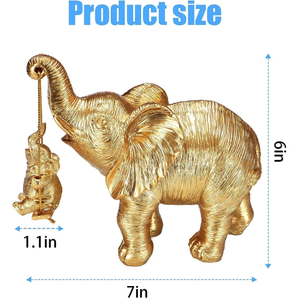 Kultainen norsu patsas. Kultainen norsukoristelu tuo onnea