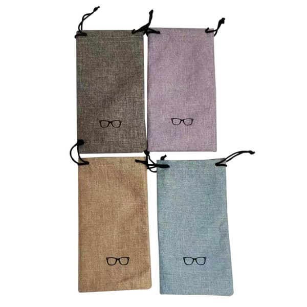 Beige glatt, tynt linbrilleretui