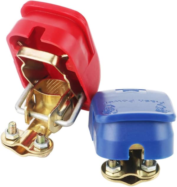 Rött och svart 2-pack snabbfrigörande batteripoler, snabbfrigöring