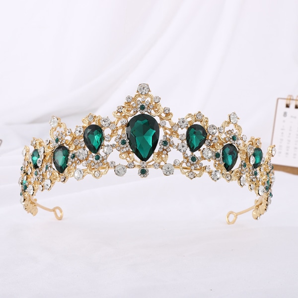 Vintage barokk krone dronning krone brude bryllup rose gull rhiner