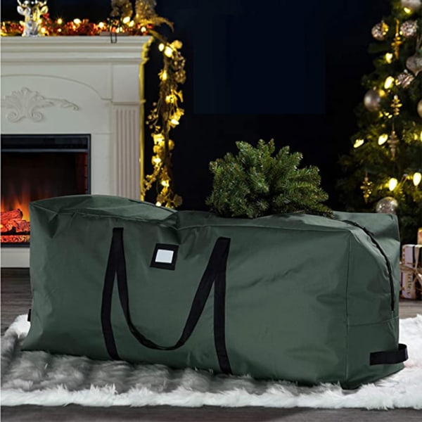 Opbevaringspose til juletræer | Beskyttelse kunstige juletræer & dekorationer Sort | Stærk kvalitets vandtætte, låsbare store holdetasker (grøn)