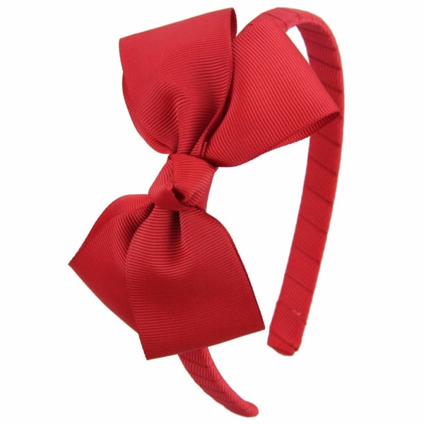 Mode sød rød sløjfe pandebånd til piger Småbørn Pure Color Hårnål Sød Sløjfe Hårbånd Stof Hovedbeklædning (rød)