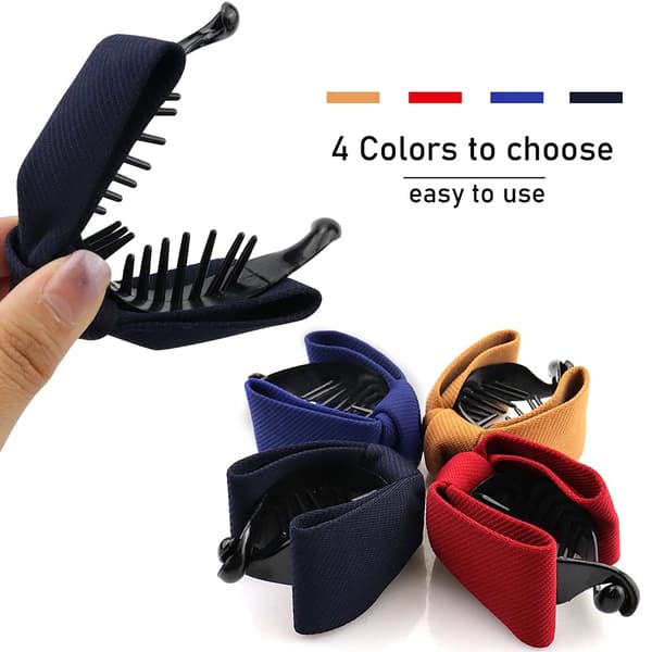 4-pack barrette-klämmor, hårklämmor hästsvans rosett klämmor, kraftfulla fi