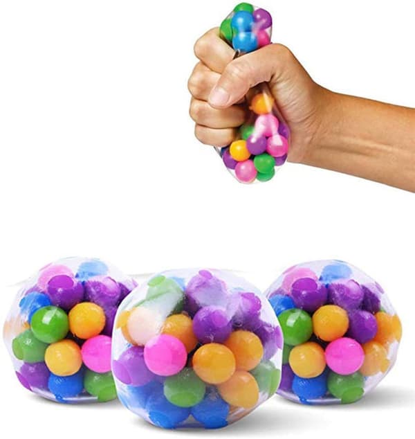 3 stk. stressbolde, fidget-legetøjsbold, blød bold fidget-legetøj med Sq