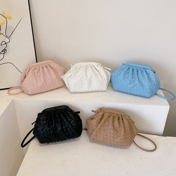 PU Machine Bag Sachi Cloud mini läder handväska rosa
