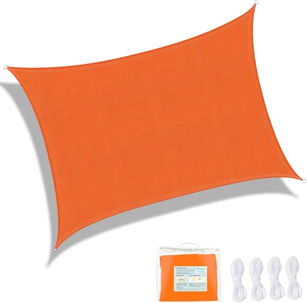 2x3m Orange Rektangulær Skygge Sejl, Vandtæt UV Beskyttelse Cano