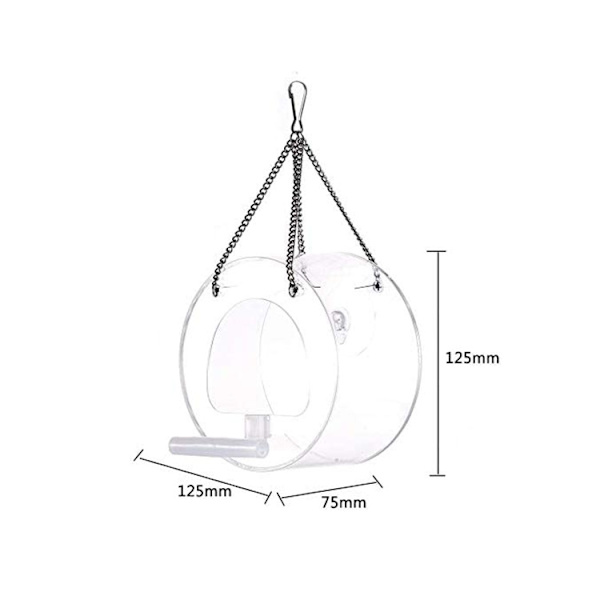 Fågelmatare, Akryldispenser, Hängande, För Fönster, 12,7cm*7,5cm