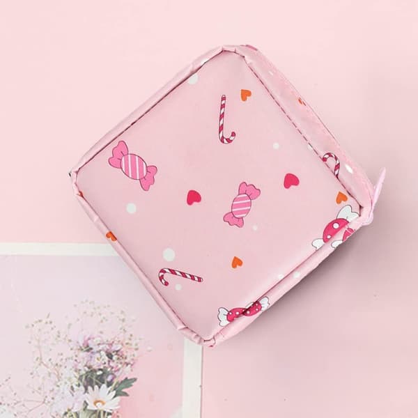 1 stk (rosa) Sanitærbind Oppbevaringspose, Sanitærbindpose, Trav