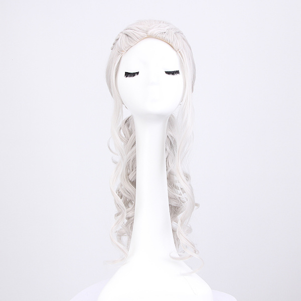 Cosplay peruk cosplay för kvinnor, Daenerys peruk lång blond lockig Kha