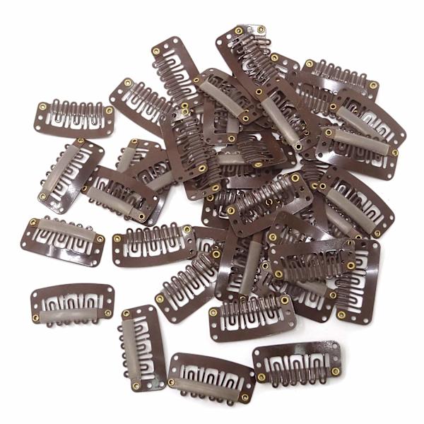 50 stk. 6-tandet U-formede clips til hårextensions - 3,3 cm/1,3 tommer