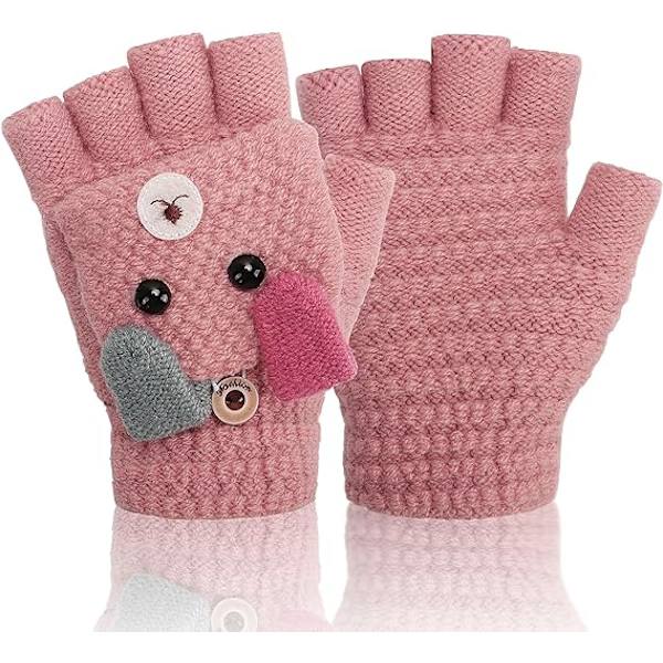 6-10-vuotiaille lapsille sopiva unisex-kääntöläppätakki hanskoilla