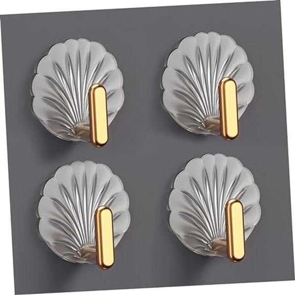 4 st Shell Sticky Hook Förvaringskrokar Hängare Handdukshållare Väggkrok