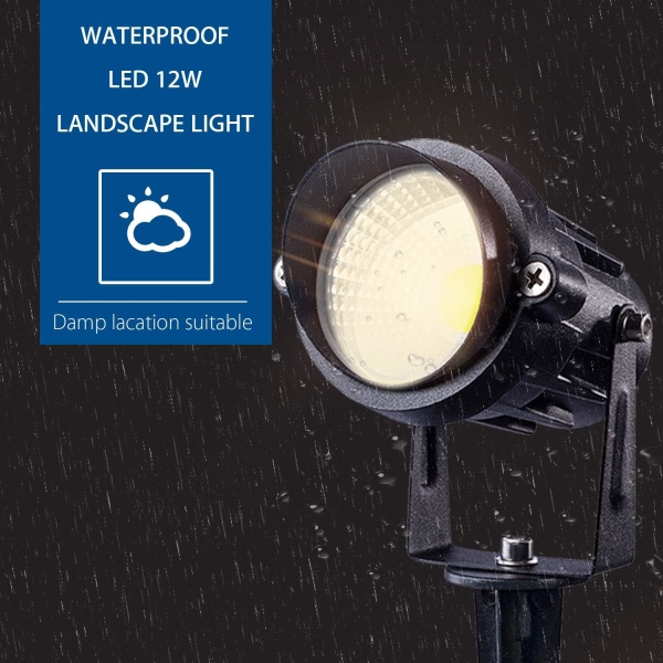 Utomhus landskap LED-belysning 12W vattentät trädgårdslampa COB L